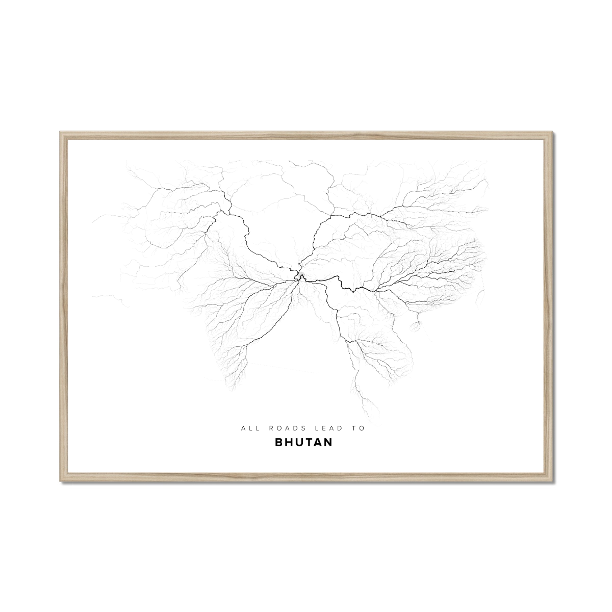 All roads lead to Bhutan Fine Art Map Print