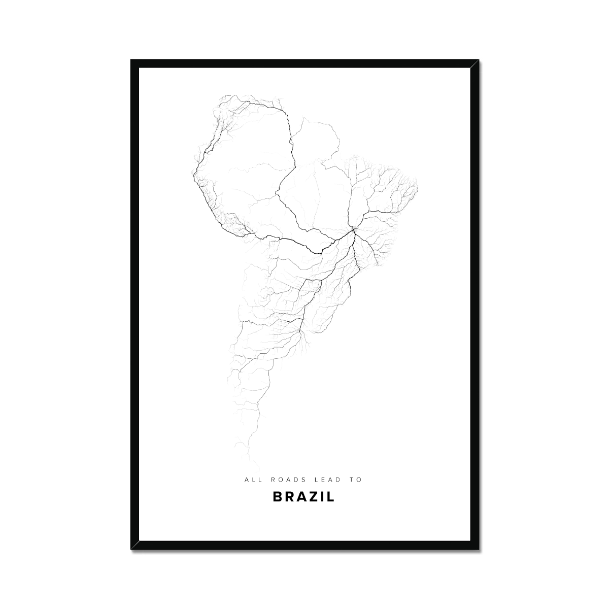 All roads lead to Brazil Fine Art Map Print