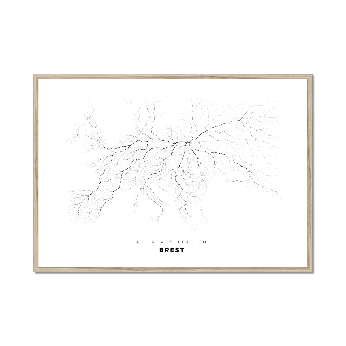 All roads lead to Brest (Belarus) Fine Art Map Print