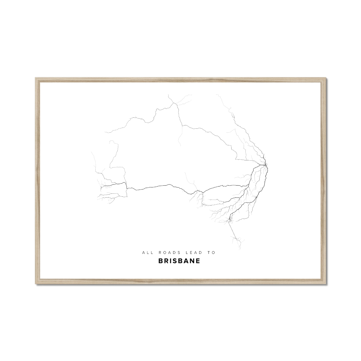 All roads lead to Brisbane (Australia) Fine Art Map Print