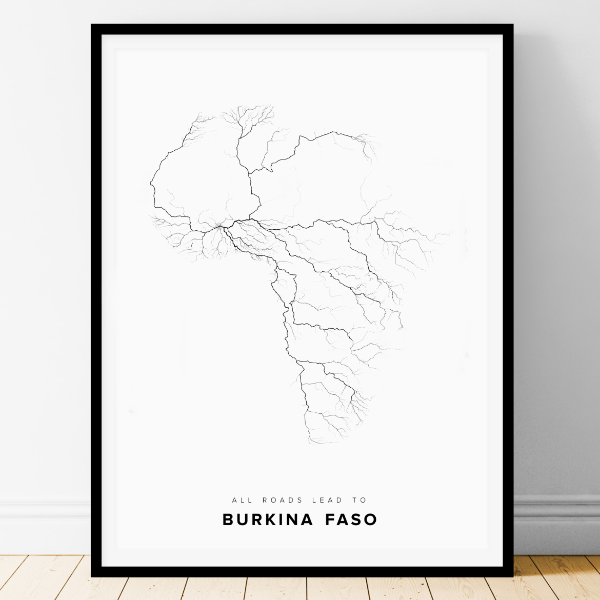 All roads lead to Burkina Faso Fine Art Map Print