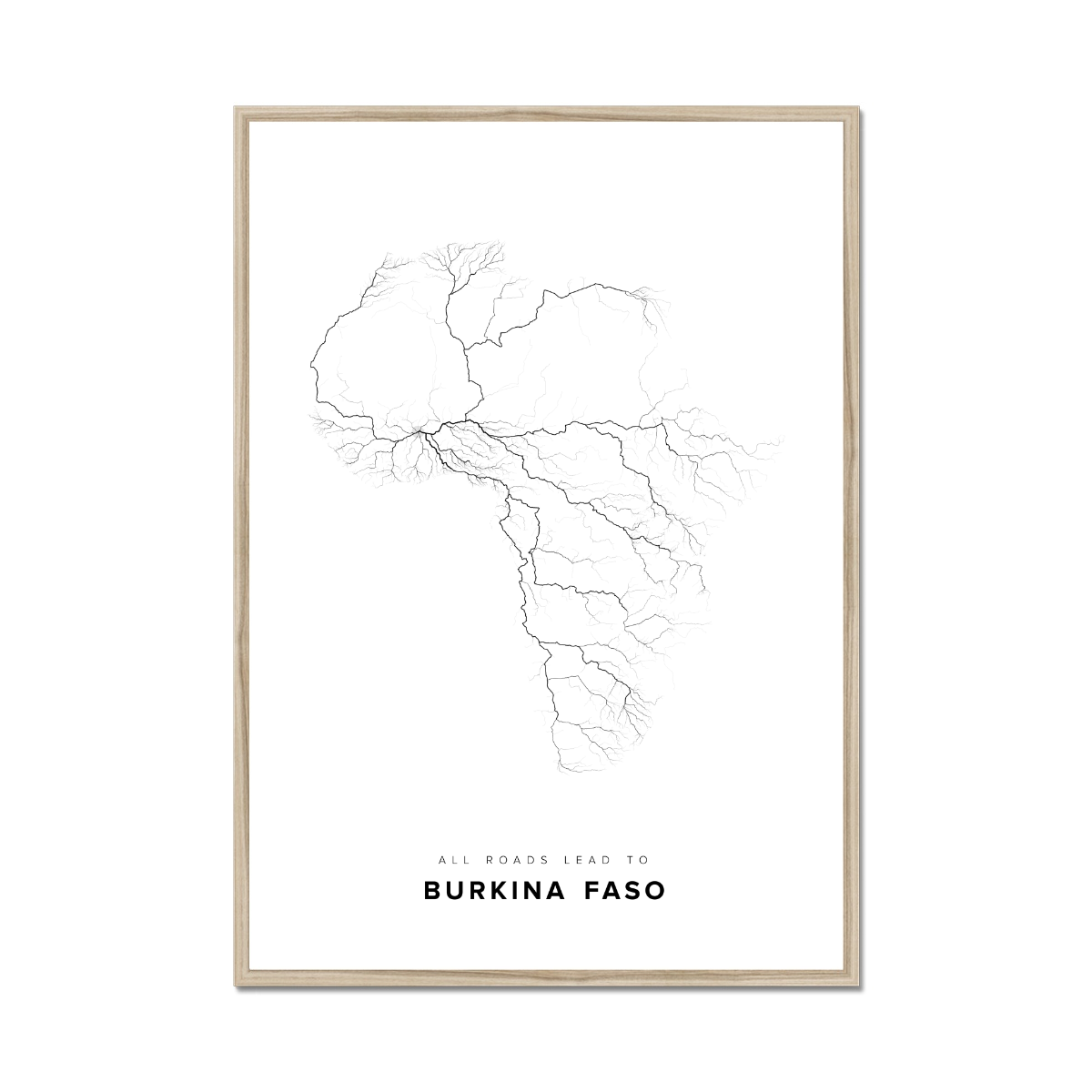 All roads lead to Burkina Faso Fine Art Map Print