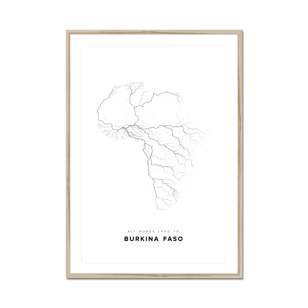 All roads lead to Burkina Faso Fine Art Map Print