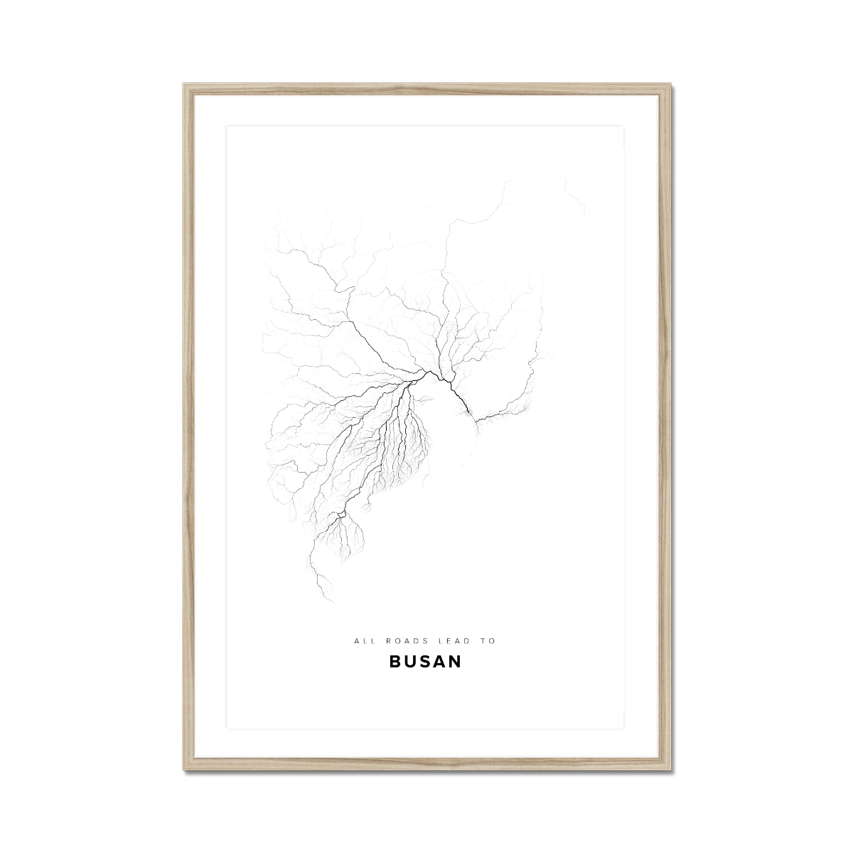 All roads lead to Busan (Korea (Republic of)) Fine Art Map Print