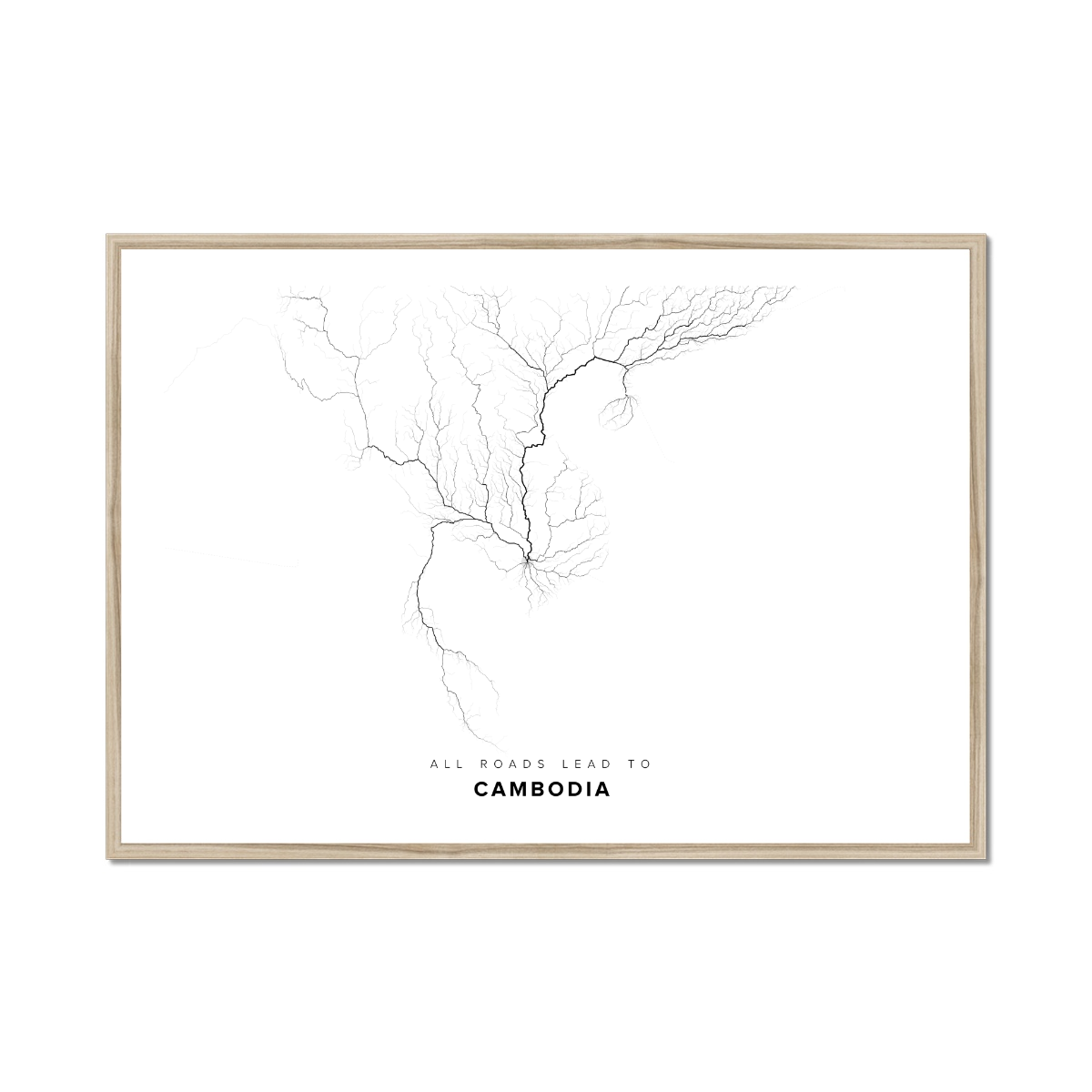 All roads lead to Cambodia Fine Art Map Print