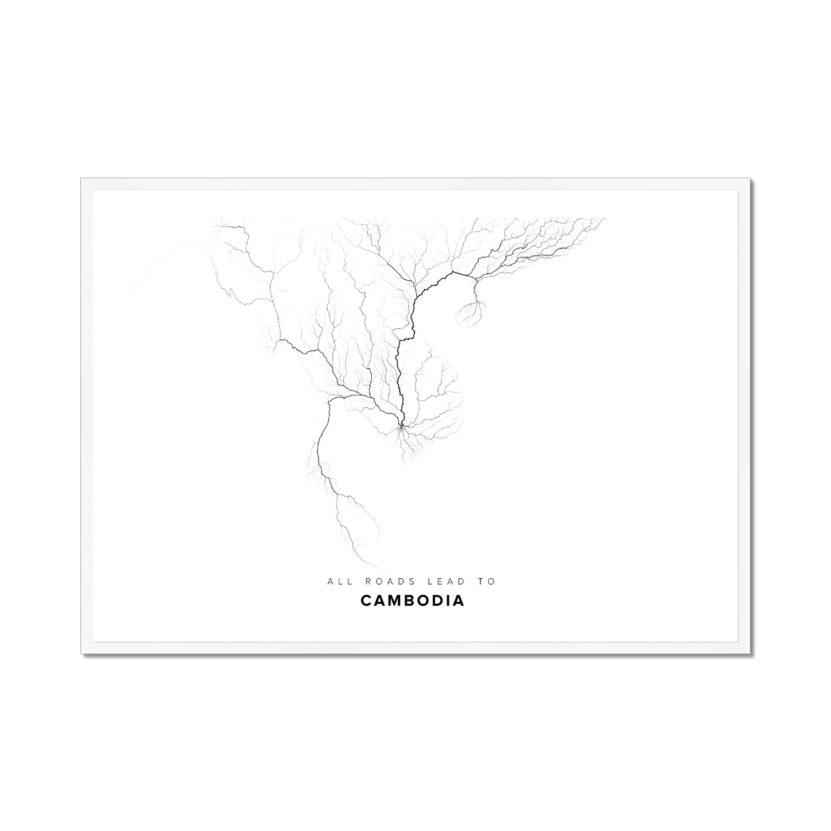 All roads lead to Cambodia Fine Art Map Print