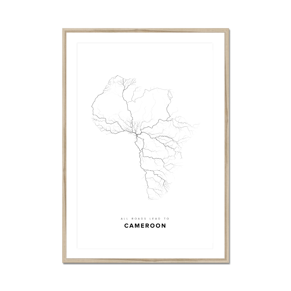 All roads lead to Cameroon Fine Art Map Print