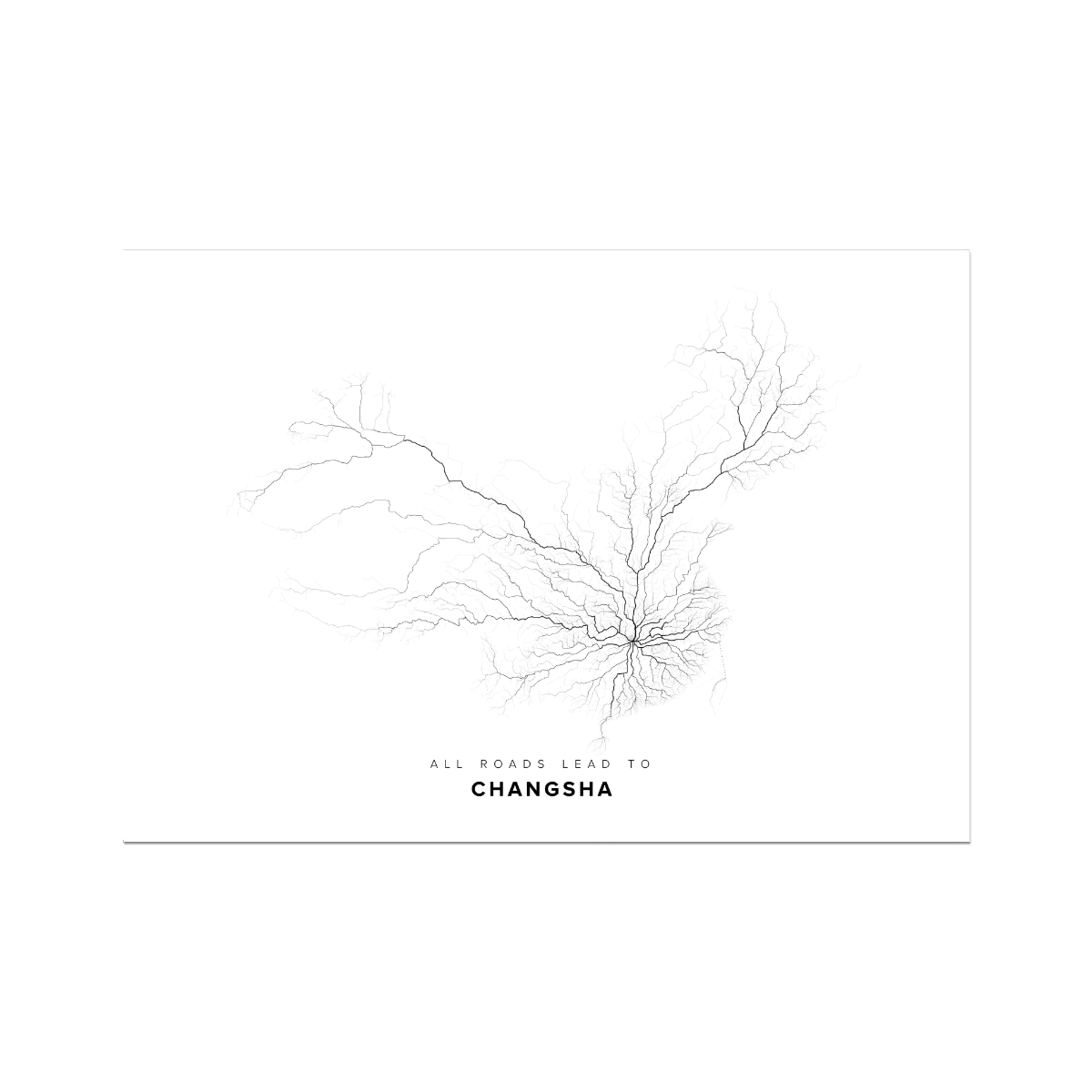All roads lead to Changsha (China) Fine Art Map Print
