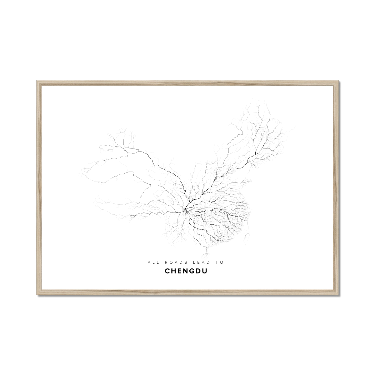 All roads lead to Chengdu (China) Fine Art Map Print