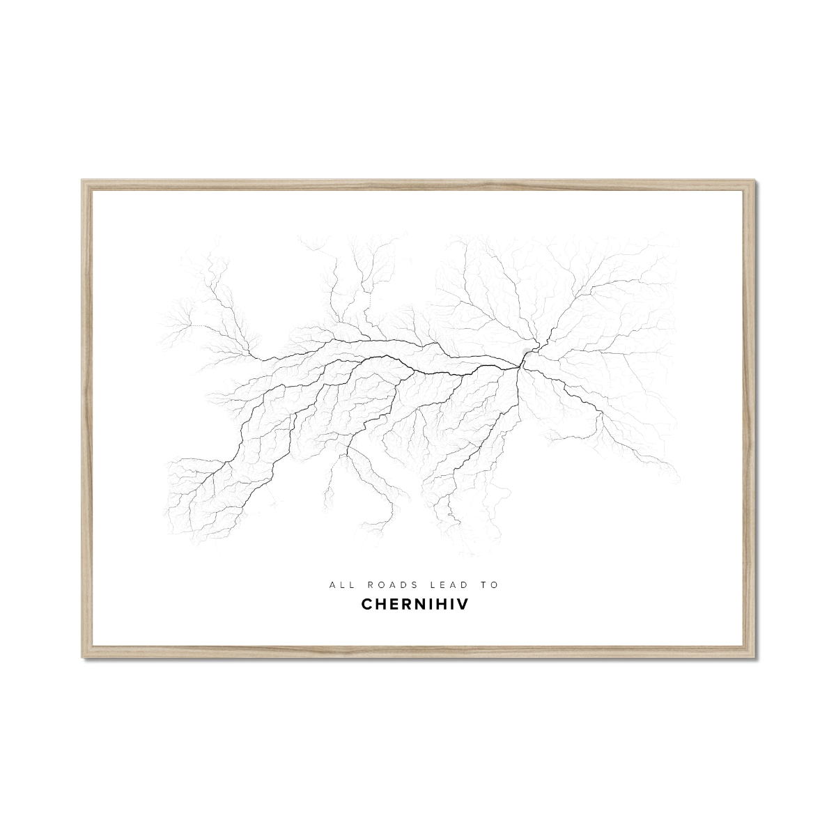 All roads lead to Chernihiv (Ukraine) Fine Art Map Print