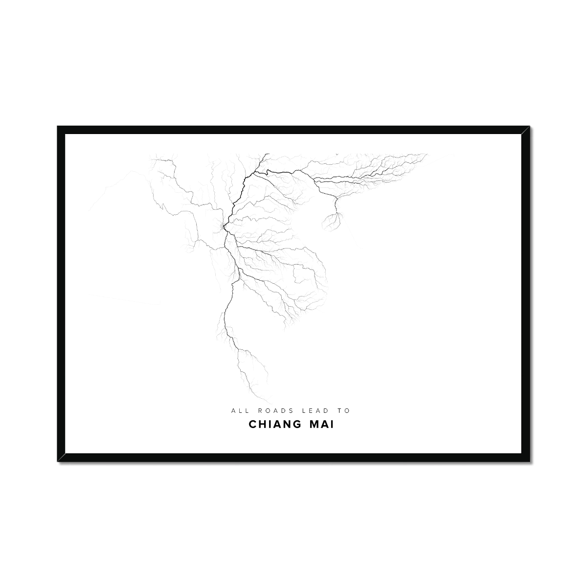 All roads lead to Chiang Mai (Thailand) Fine Art Map Print
