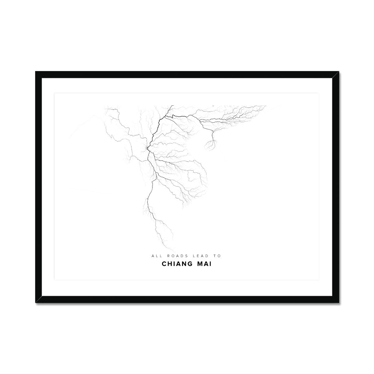 All roads lead to Chiang Mai (Thailand) Fine Art Map Print