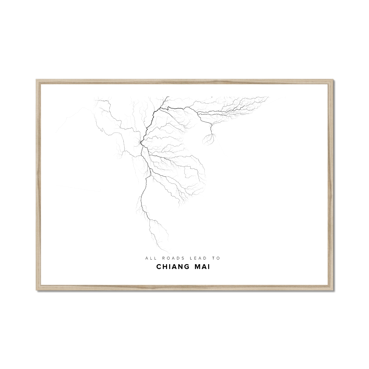 All roads lead to Chiang Mai (Thailand) Fine Art Map Print