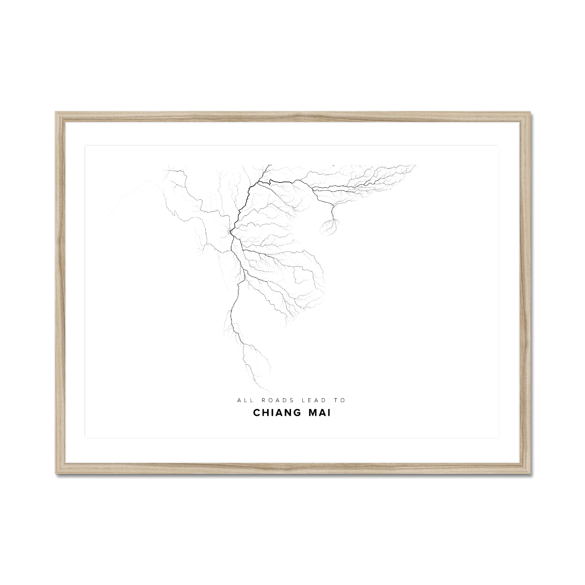 All roads lead to Chiang Mai (Thailand) Fine Art Map Print