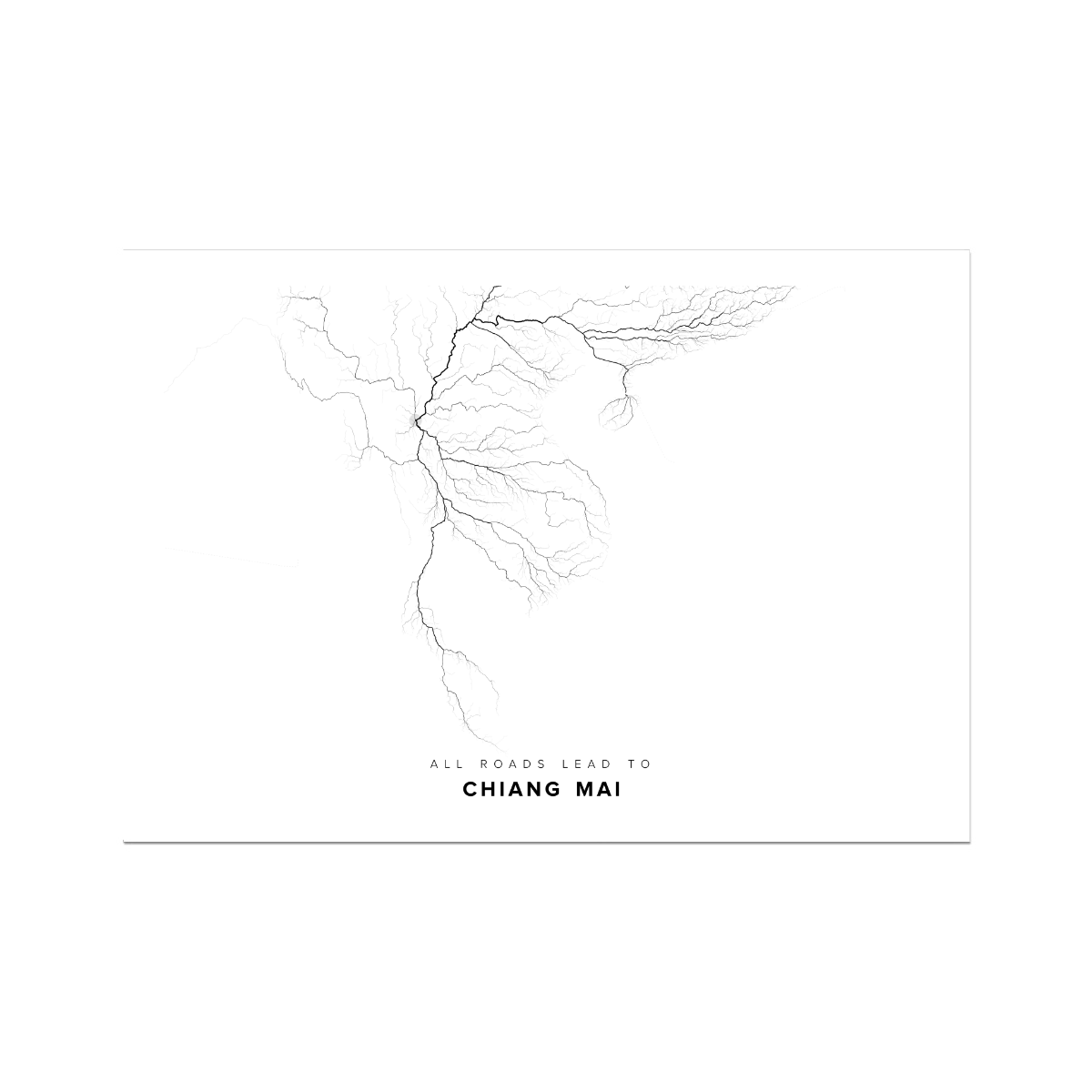 All roads lead to Chiang Mai (Thailand) Fine Art Map Print