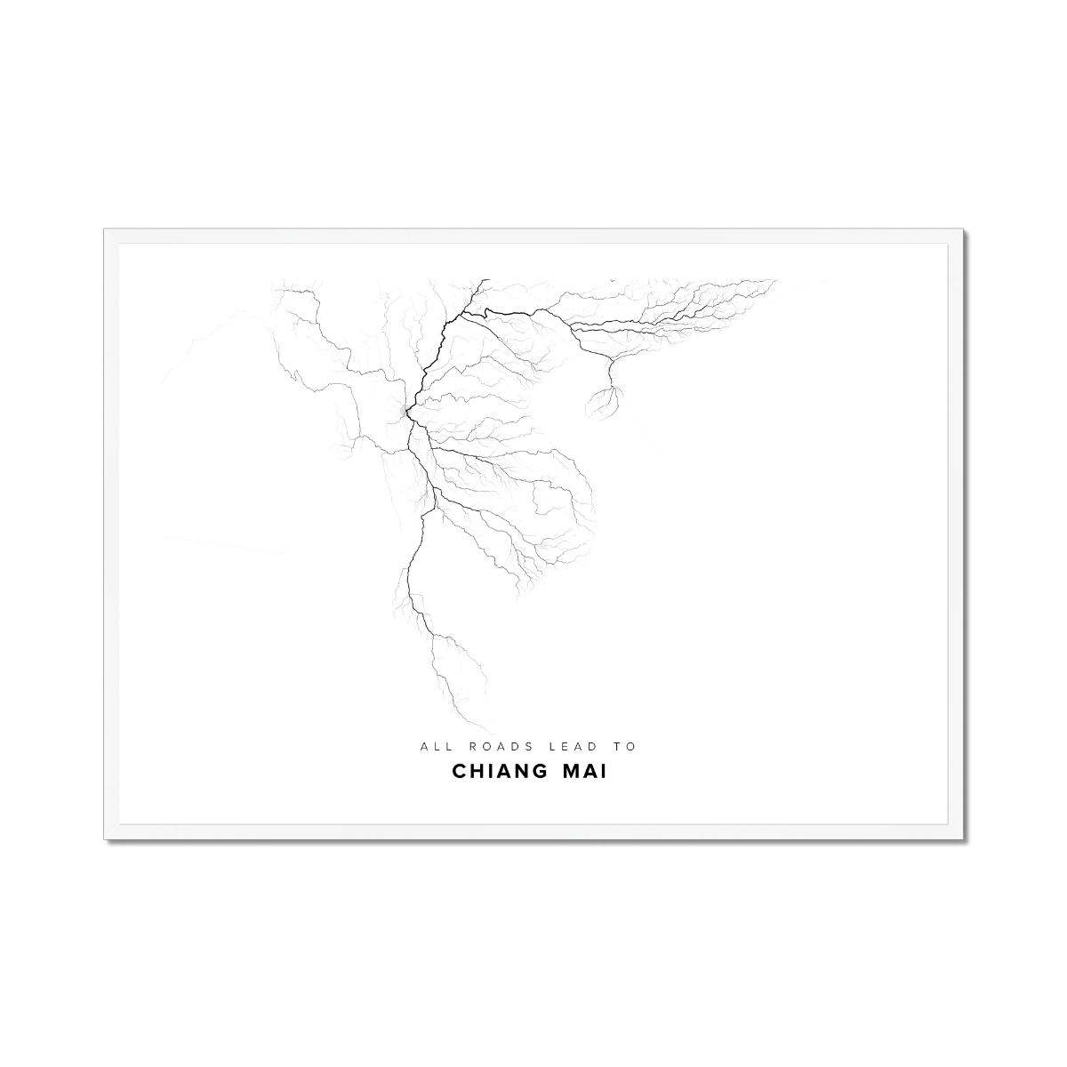 All roads lead to Chiang Mai (Thailand) Fine Art Map Print