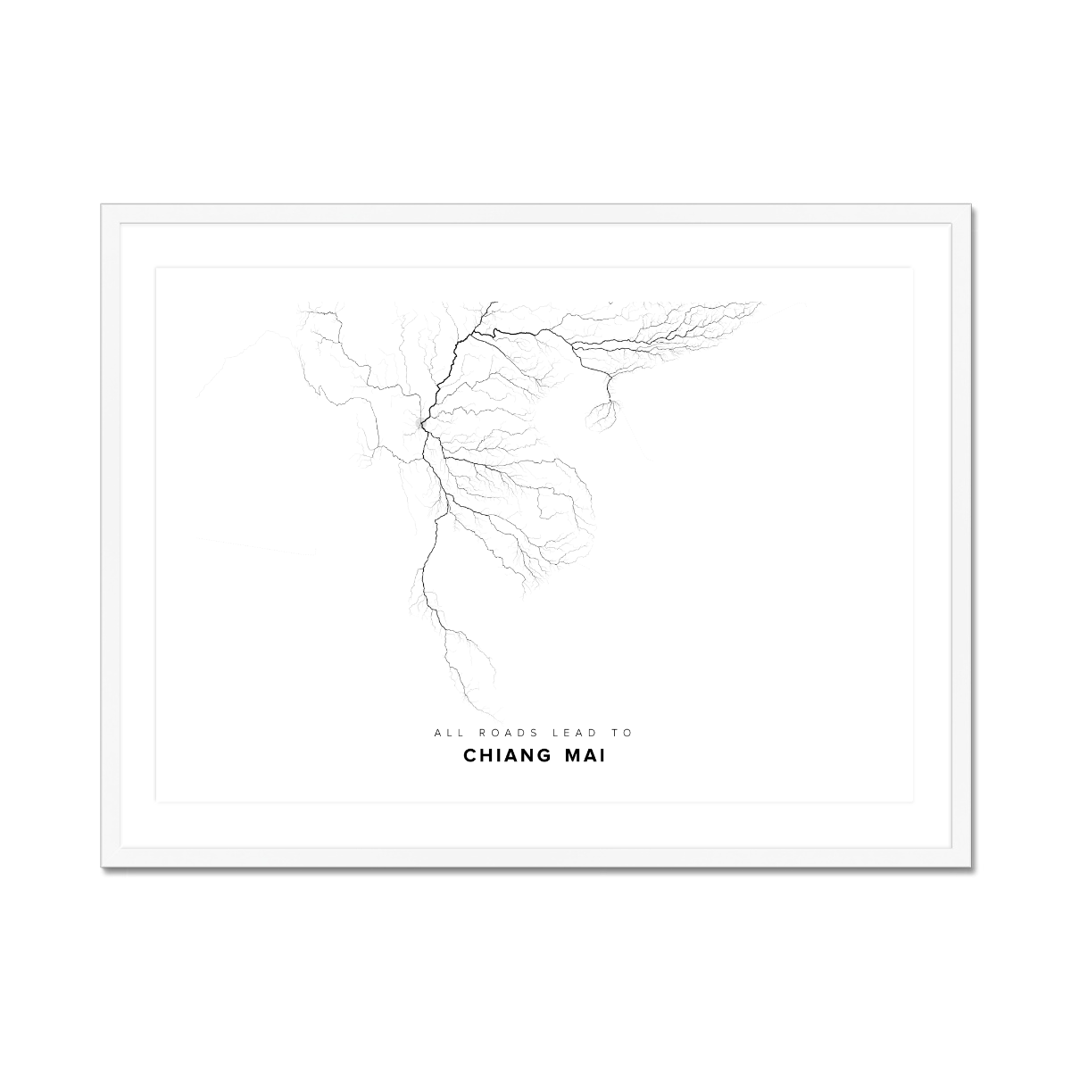 All roads lead to Chiang Mai (Thailand) Fine Art Map Print