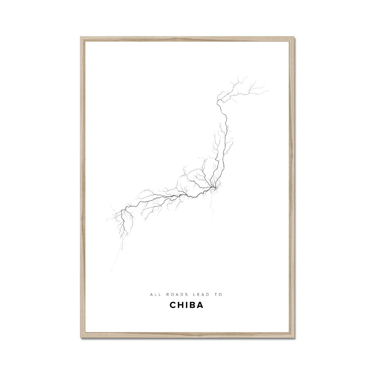 All roads lead to Chiba (Japan) Fine Art Map Print