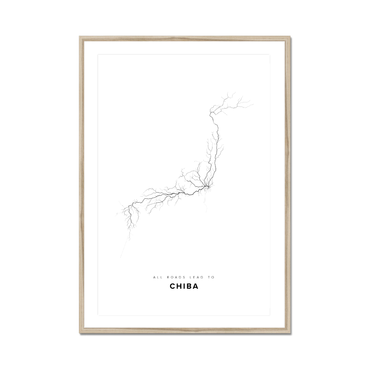 All roads lead to Chiba (Japan) Fine Art Map Print