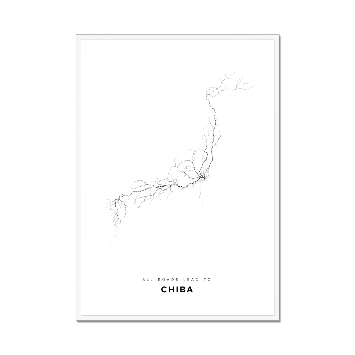 All roads lead to Chiba (Japan) Fine Art Map Print