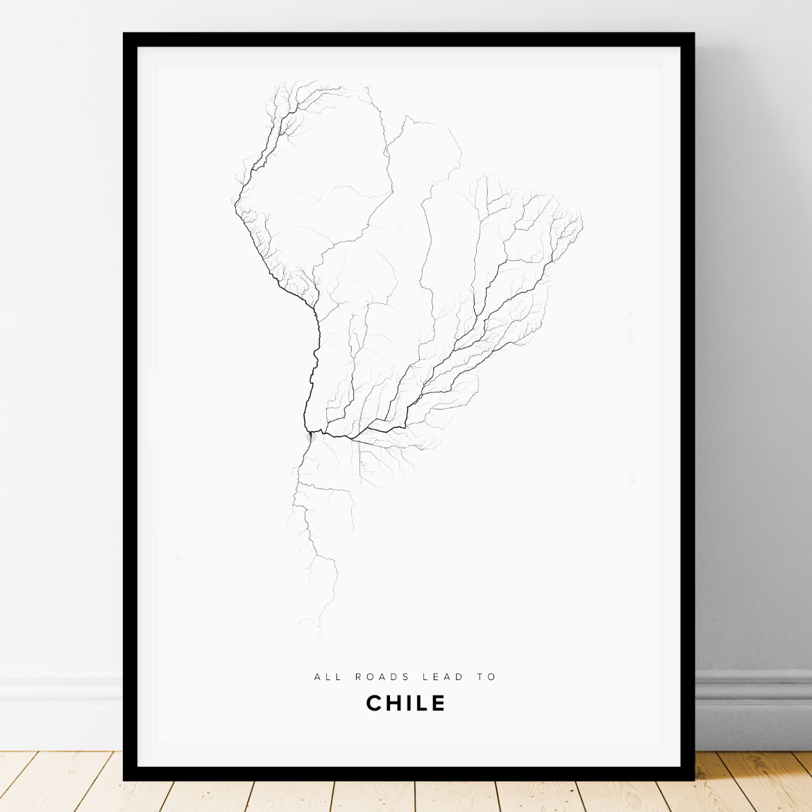 All roads lead to Chile Fine Art Map Print