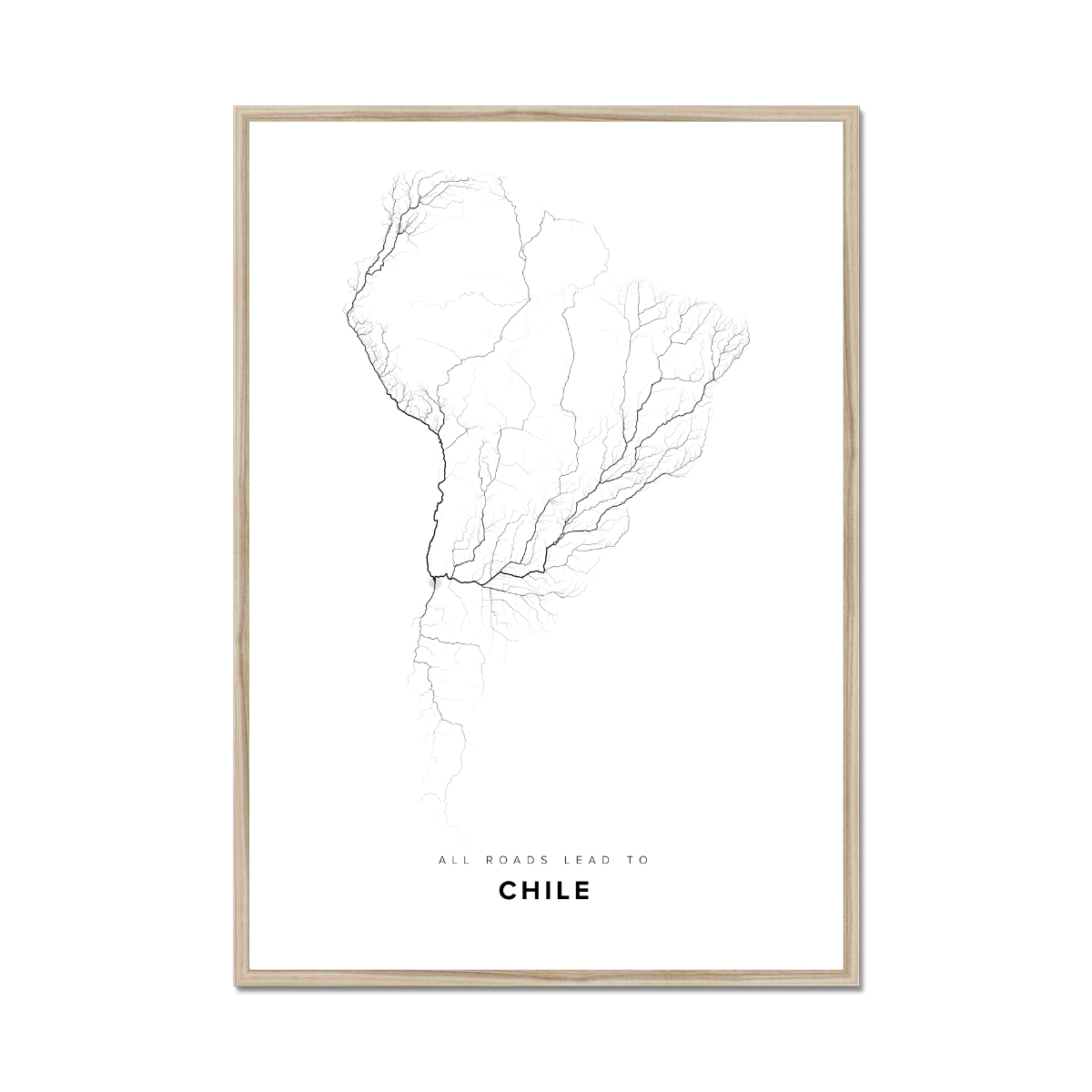 All roads lead to Chile Fine Art Map Print