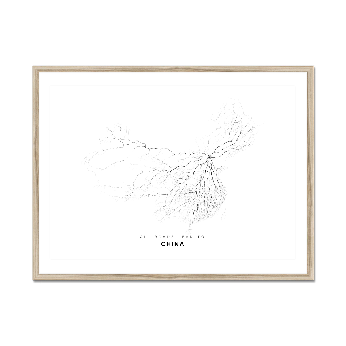 All roads lead to China Fine Art Map Print