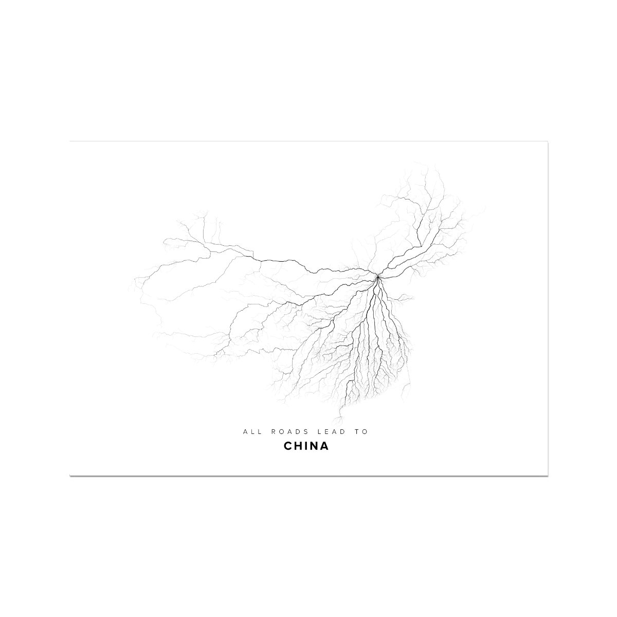 All roads lead to China Fine Art Map Print