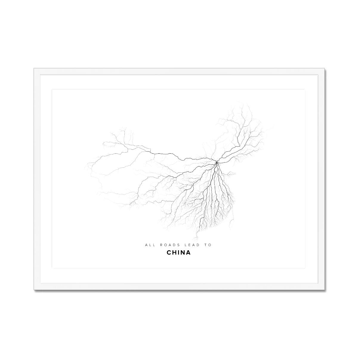 All roads lead to China Fine Art Map Print
