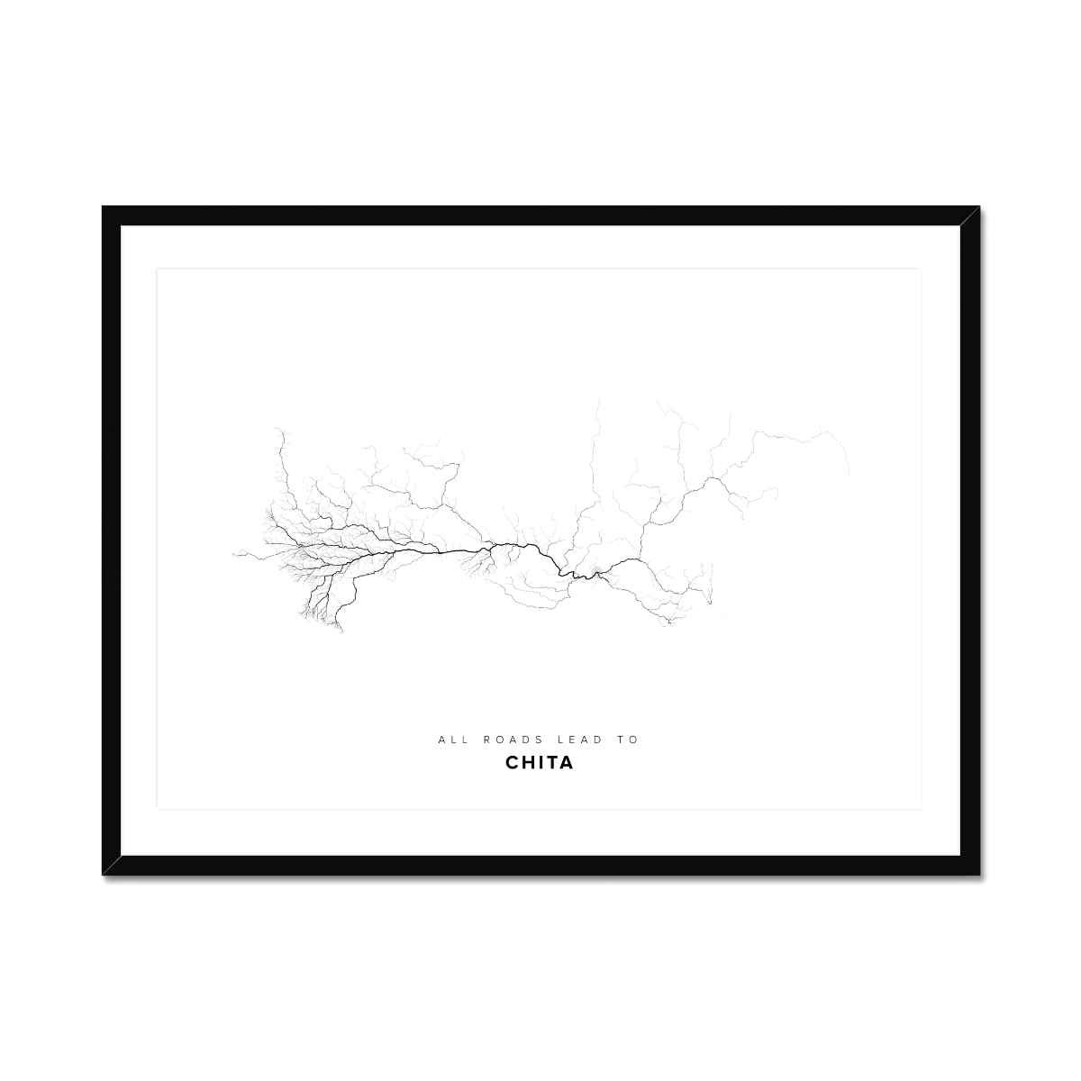All roads lead to Chita (Russian Federation) Fine Art Map Print