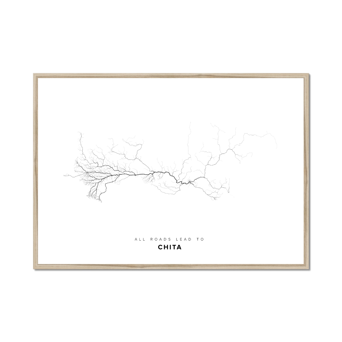 All roads lead to Chita (Russian Federation) Fine Art Map Print