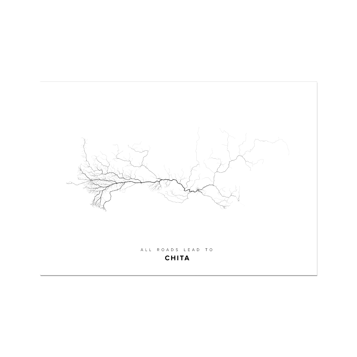 All roads lead to Chita (Russian Federation) Fine Art Map Print