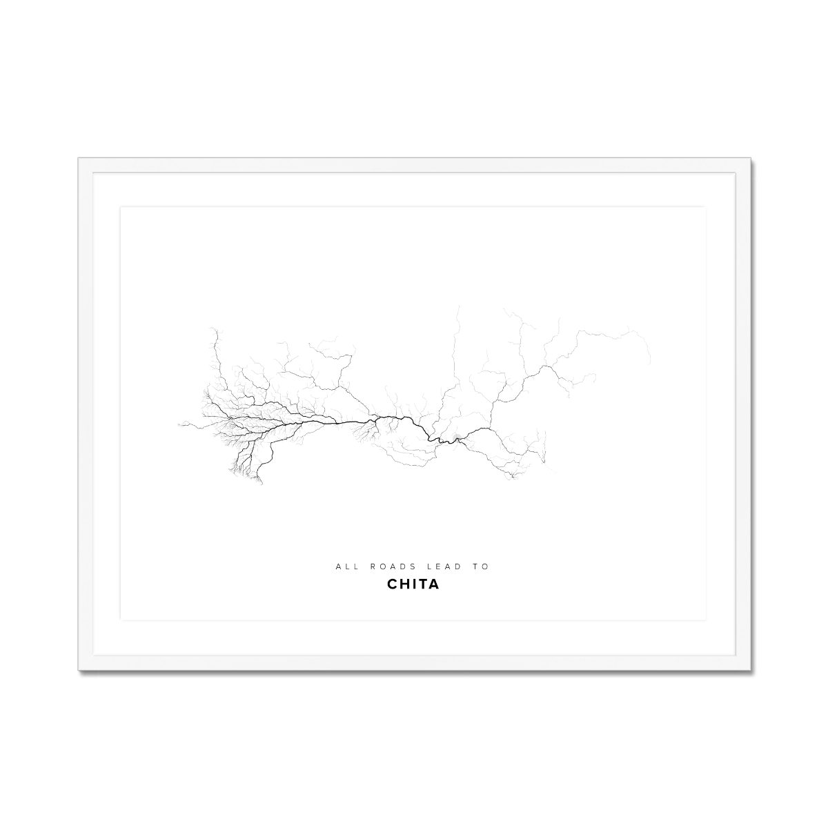 All roads lead to Chita (Russian Federation) Fine Art Map Print