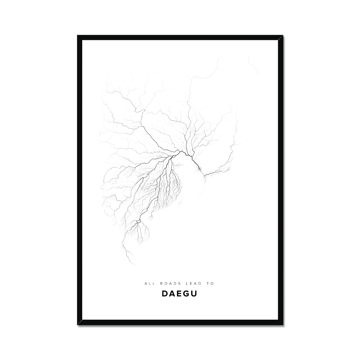 All roads lead to Daegu (Korea (Republic of)) Fine Art Map Print