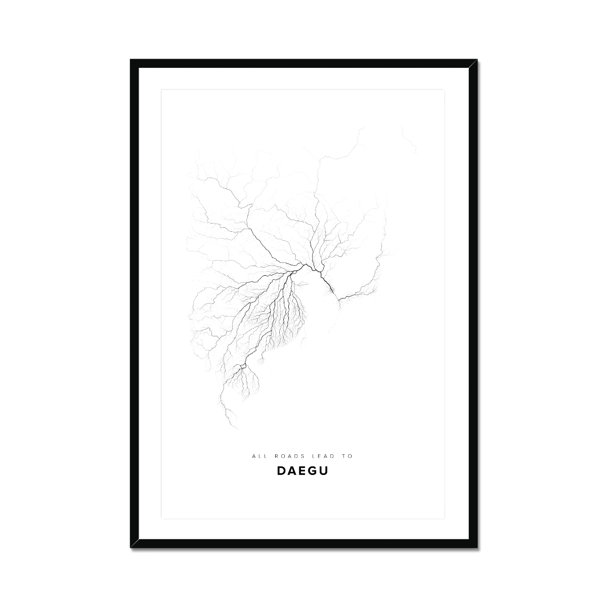 All roads lead to Daegu (Korea (Republic of)) Fine Art Map Print