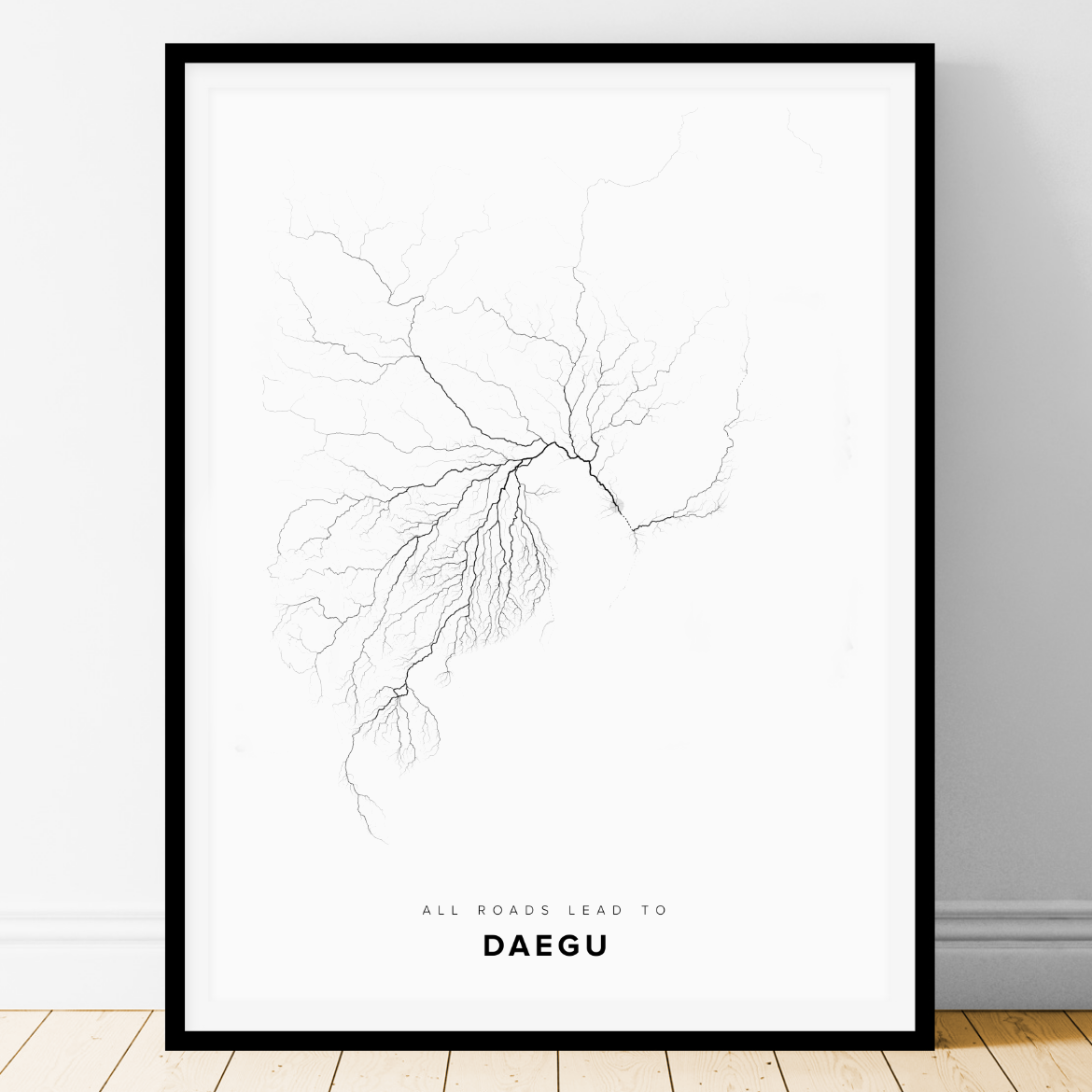 All roads lead to Daegu (Korea (Republic of)) Fine Art Map Print