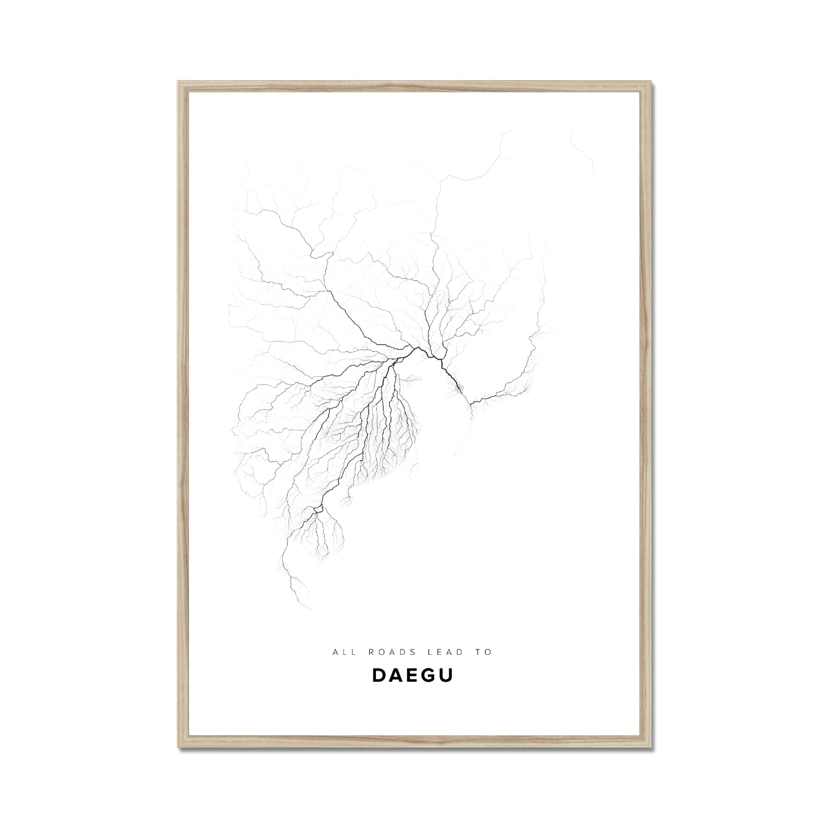 All roads lead to Daegu (Korea (Republic of)) Fine Art Map Print