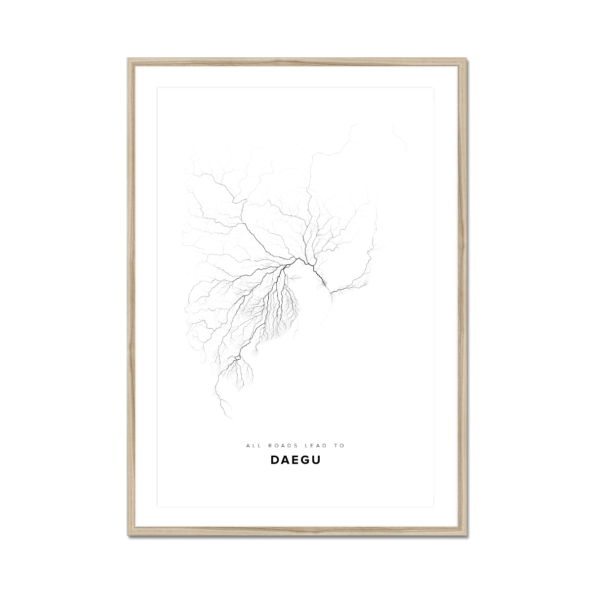 All roads lead to Daegu (Korea (Republic of)) Fine Art Map Print