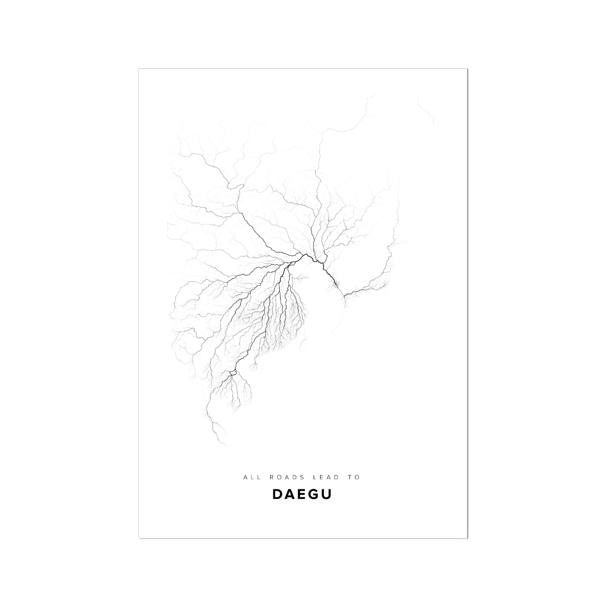 All roads lead to Daegu (Korea (Republic of)) Fine Art Map Print