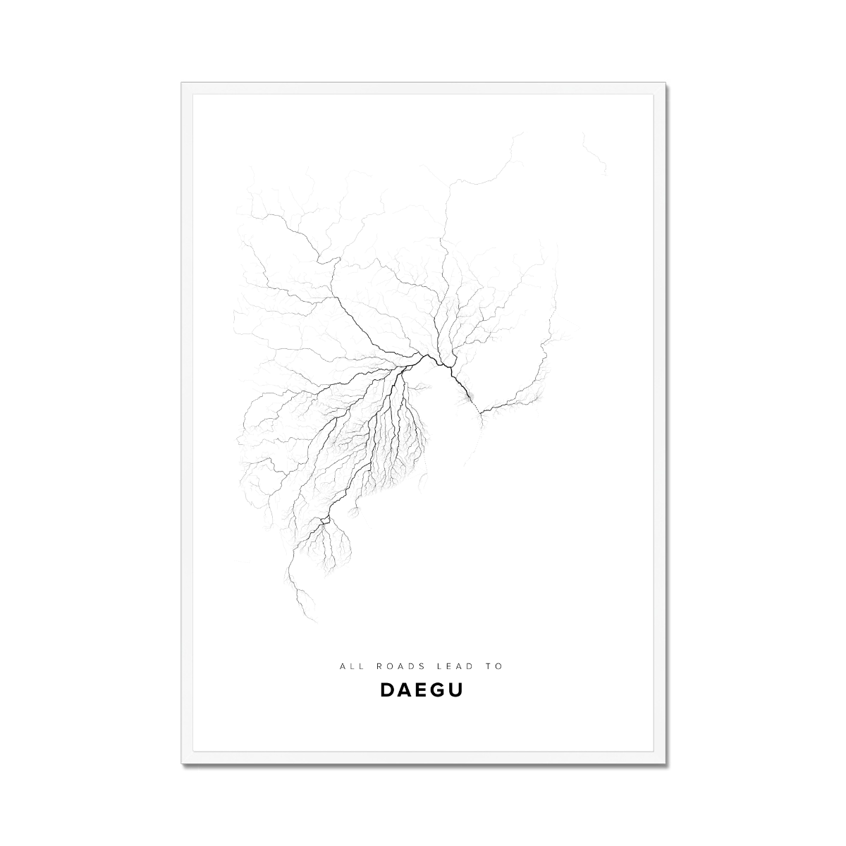 All roads lead to Daegu (Korea (Republic of)) Fine Art Map Print