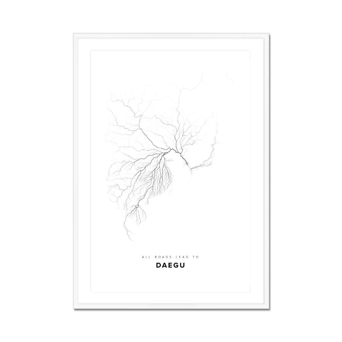 All roads lead to Daegu (Korea (Republic of)) Fine Art Map Print