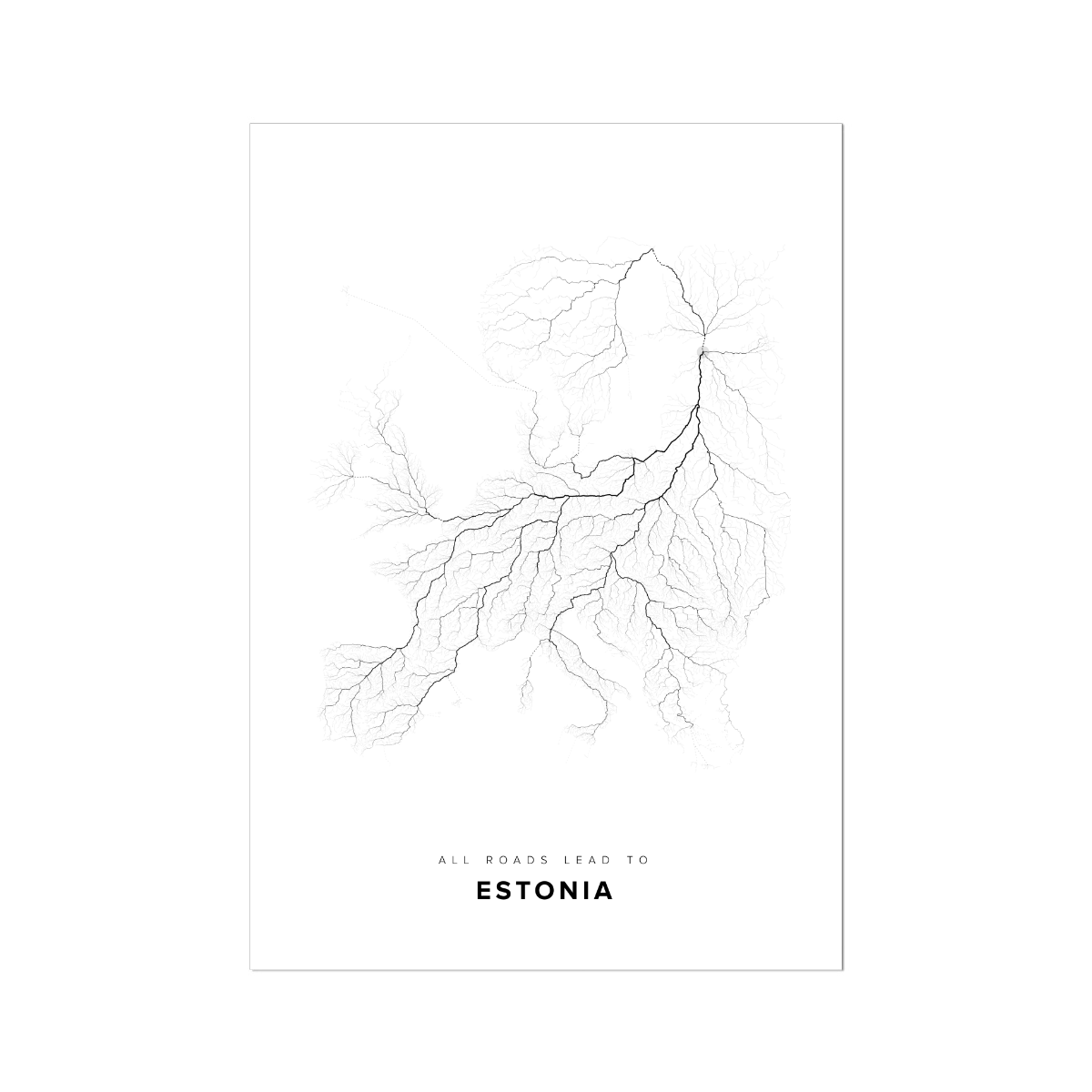All roads lead to Estonia Fine Art Map Print