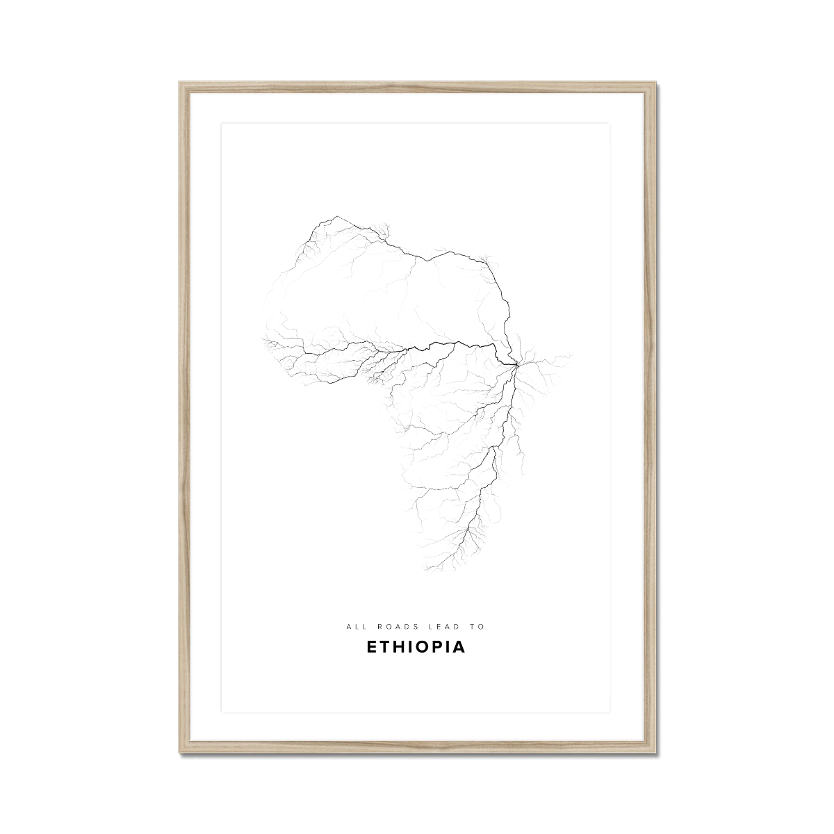 All roads lead to Ethiopia Fine Art Map Print