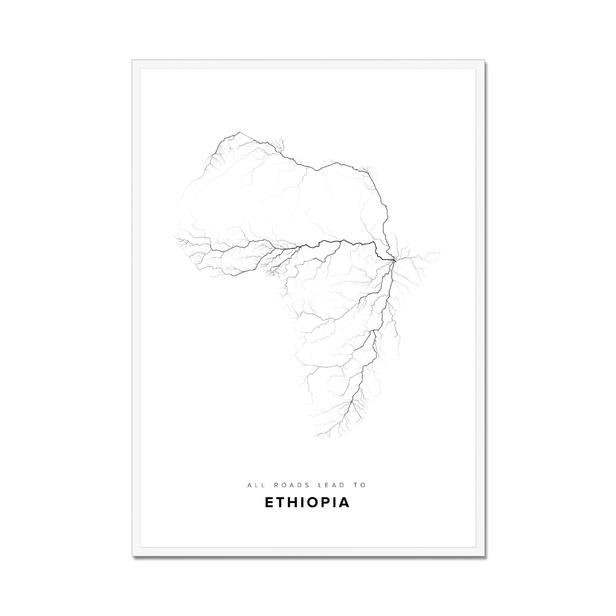 All roads lead to Ethiopia Fine Art Map Print