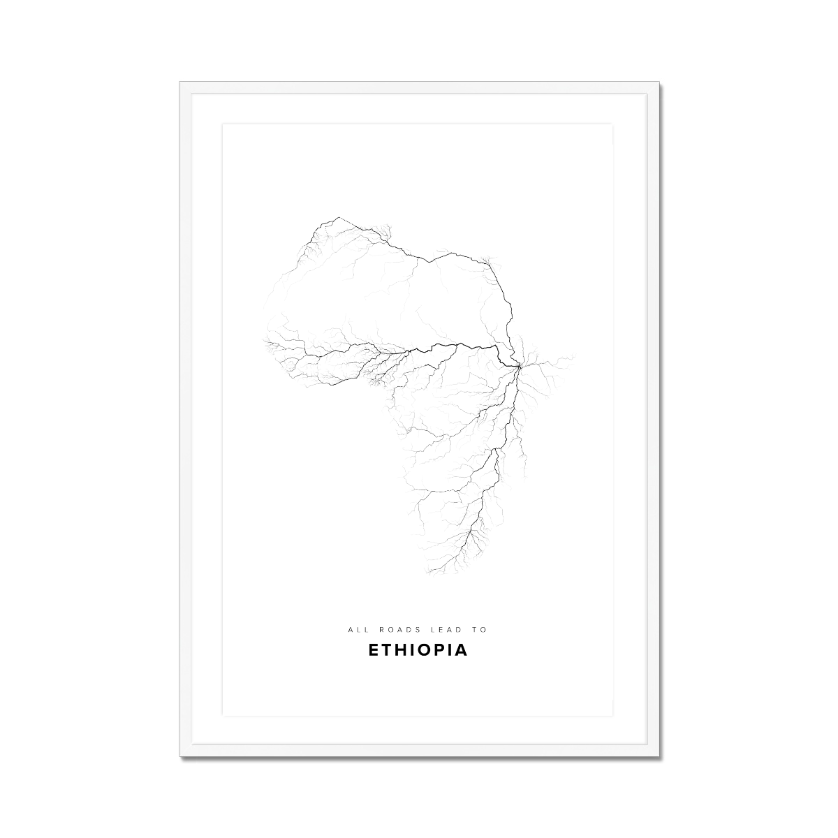 All roads lead to Ethiopia Fine Art Map Print