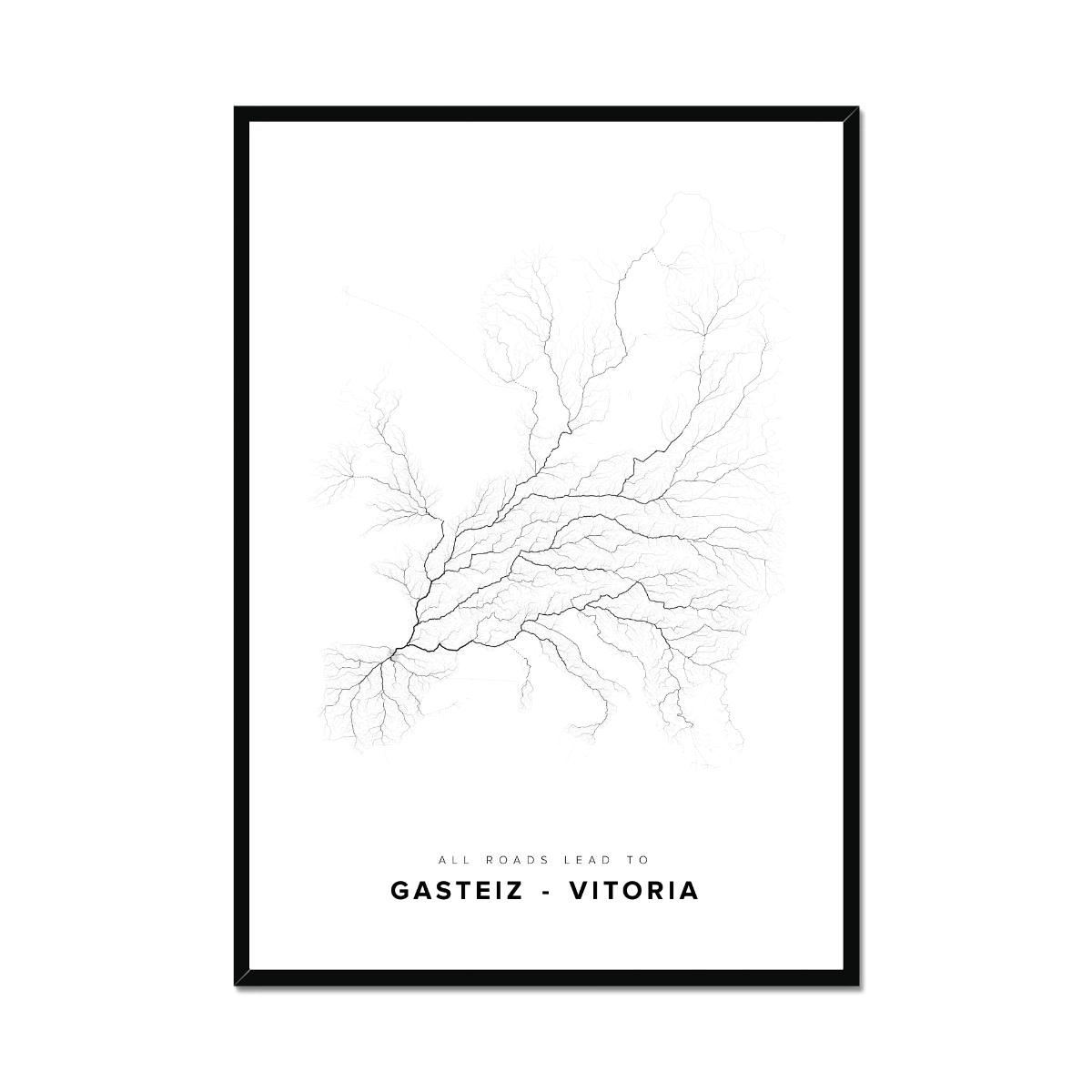 All roads lead to Gasteiz - Vitoria (Spain) Fine Art Map Print