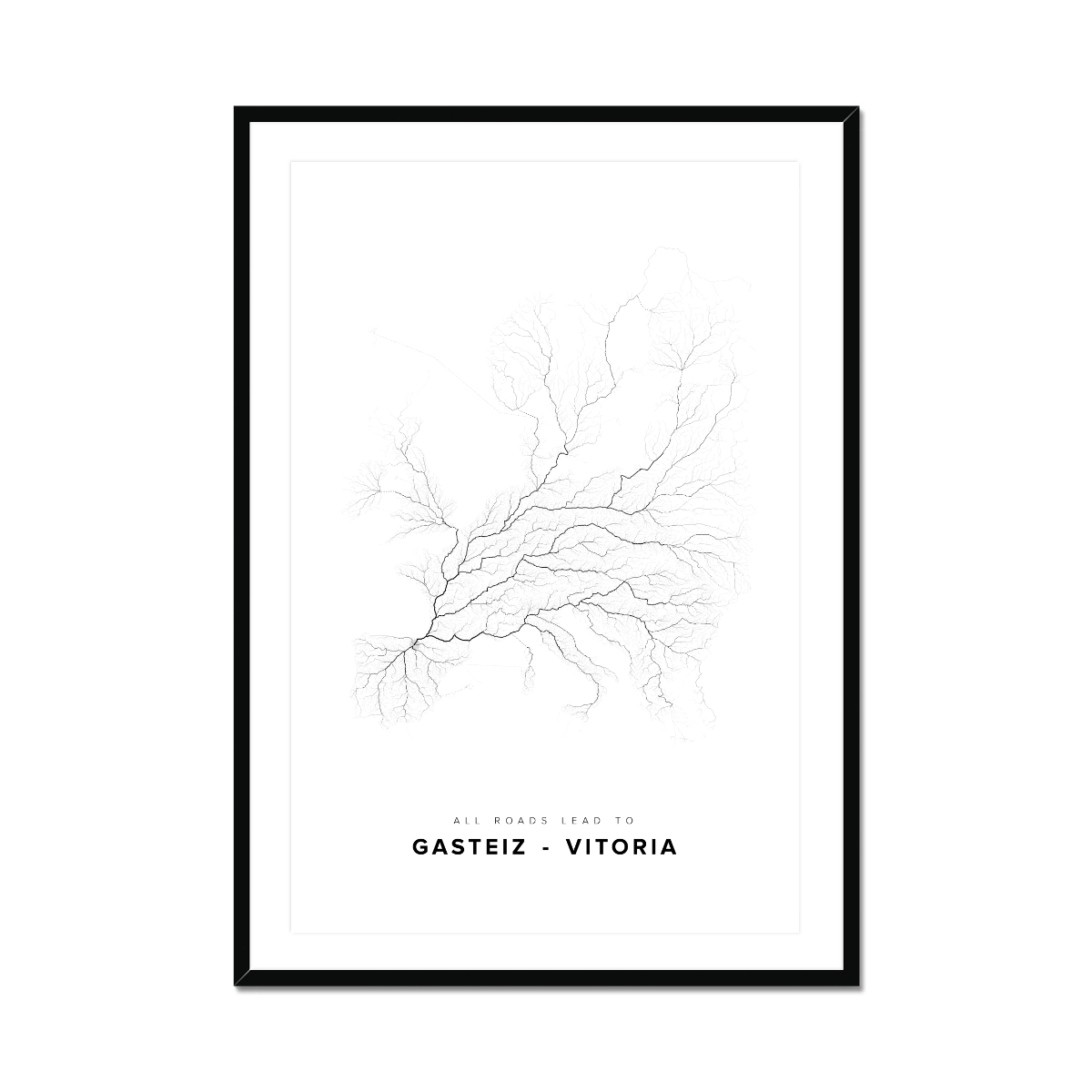 All roads lead to Gasteiz - Vitoria (Spain) Fine Art Map Print