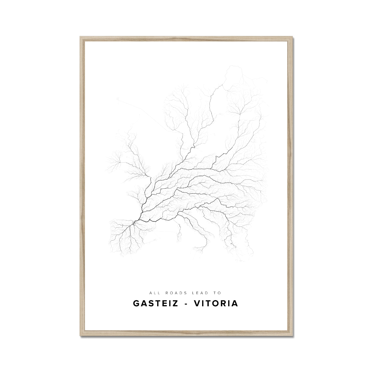 All roads lead to Gasteiz - Vitoria (Spain) Fine Art Map Print
