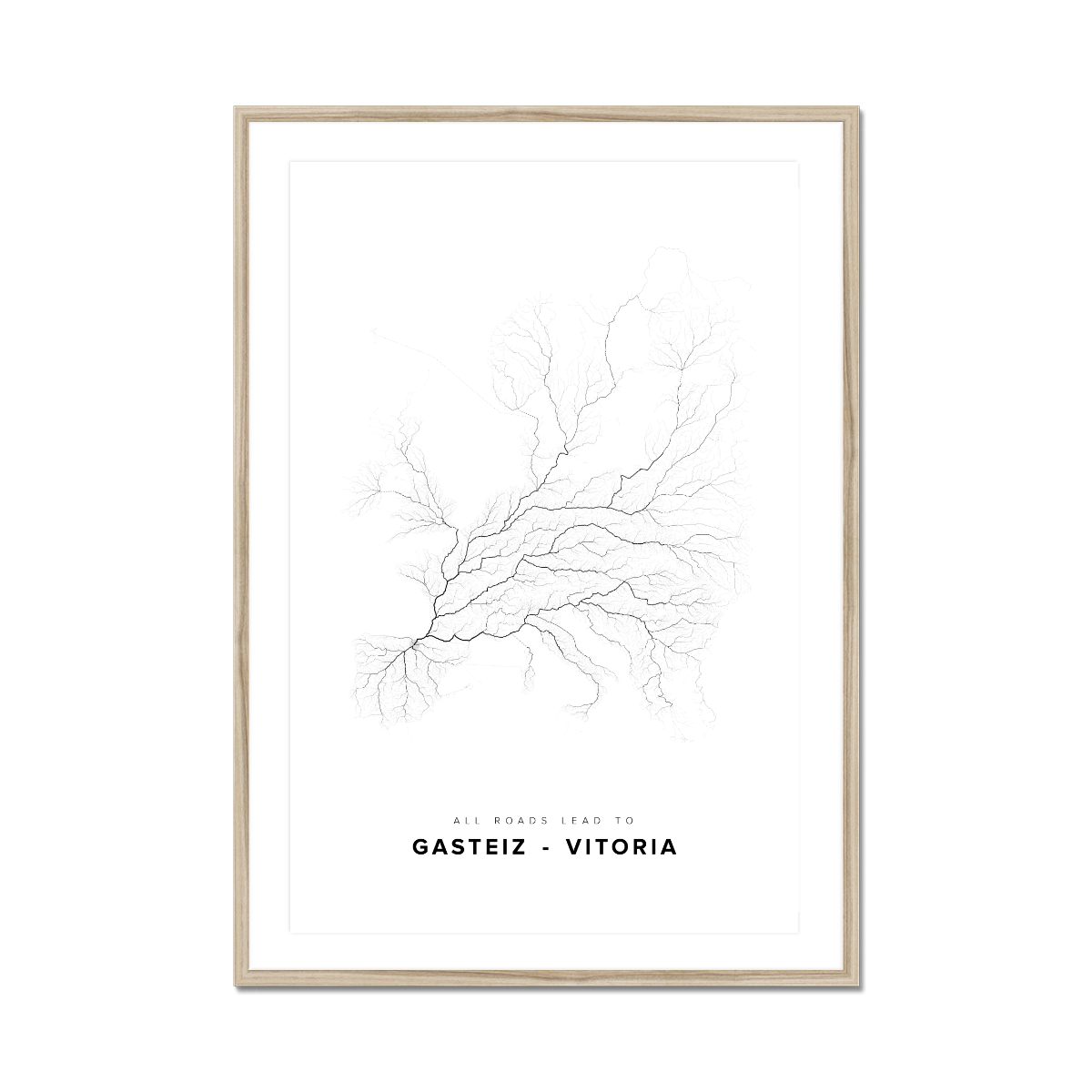 All roads lead to Gasteiz - Vitoria (Spain) Fine Art Map Print
