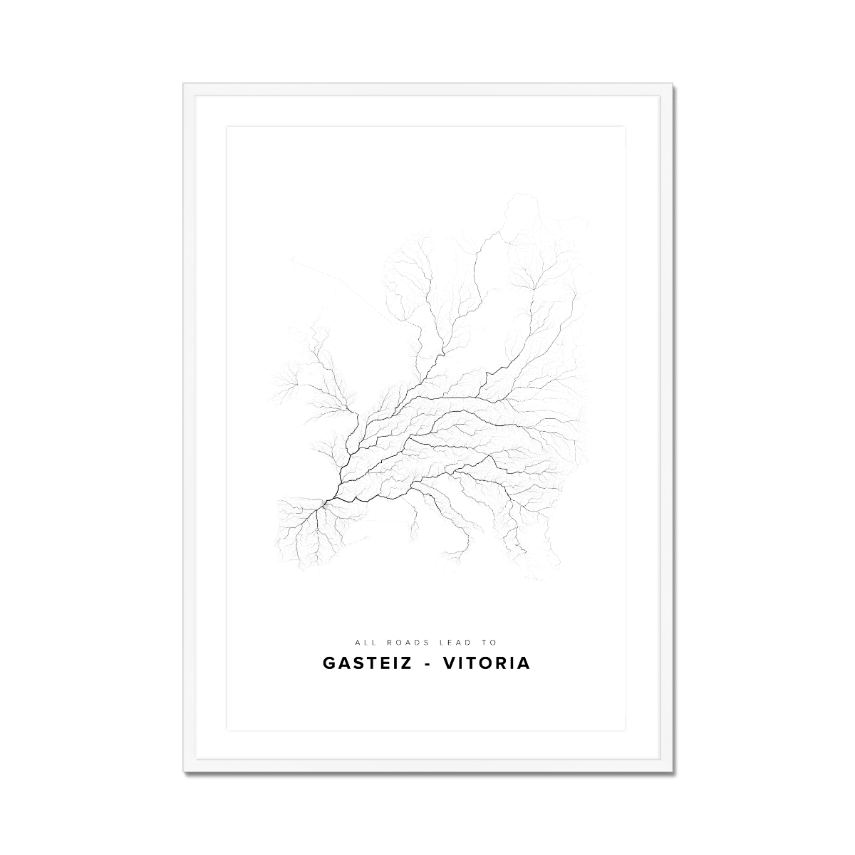 All roads lead to Gasteiz - Vitoria (Spain) Fine Art Map Print